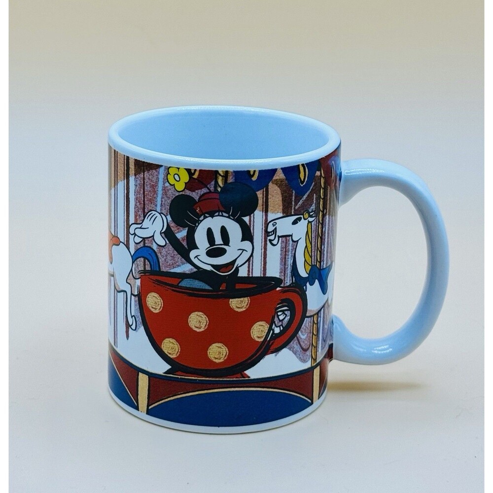 Vintage Walt Disney World Mickey Minnie Mouse Carousel Coffee Mug By Jerry Leigh